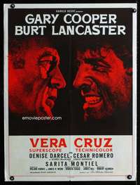 t390 VERA CRUZ French 24x32 R60s best close up of cowboys Gary Cooper & Burt Lancaster!