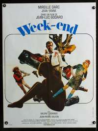 t393 WEEK END French 24x32 movie poster '67 Jean-Luc Godard, Darc