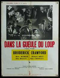 t356 MOB French 20x26 movie poster '51 Broderick Crawford, Kiley