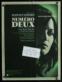 t359 NUMBER TWO French 23x30 movie poster '75 Jean-Luc Godard
