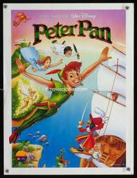 t283 PETER PAN French 15x20 movie poster R90s Walt Disney classic!