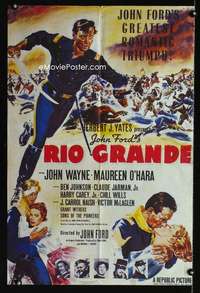 t370 RIO GRANDE French CinePoster REPRO '80s John Wayne, O'Hara