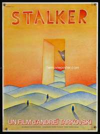 t292 STALKER French 16x21 movie poster '81 Tarkovsky, cool Folon art!