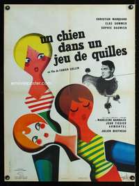 t388 UN CHIEN DANS UN JEU DE QUILLES French 23x31 movie poster '62