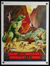 t396 WHEN DINOSAURS RULED THE EARTH French 24x32 movie poster '71