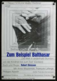 t406 BALTHAZAR German movie poster '66 Robert Bresson, Hillmann art!