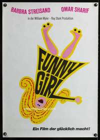 t426 FUNNY GIRL German movie poster '69 Barbra Streisand, Omar Sharif