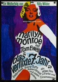 t445 SEVEN YEAR ITCH German movie poster R66 sexy Marilyn Monroe!