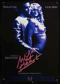 t453 WILD AT HEART German movie poster '90 David Lynch, Nicolas Cage
