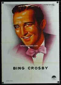 t084 BING CROSBY Italian personality movie poster '40s Soubie art!