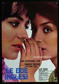 t083 TWO ENGLISH GIRLS lrg Italian pbusta movie poster '72 Truffaut