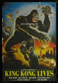 t131 KING KONG LIVES Lebanese movie poster '86 different Sciotti art!