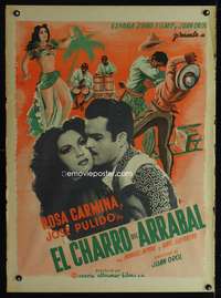t094 EL CHARRO DEL ARRABAL Mexican movie poster '48 Carmina