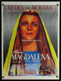 t096 MARIA MAGDALENA Mexican movie poster '46 Cabral art!