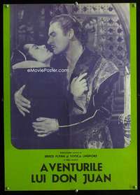 t155 ADVENTURES OF DON JUAN Romanian 19x27 movie poster '50s Flynn