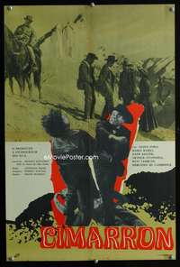 t157 CIMARRON Romanian movie poster '60 Anthony Mann, Glenn Ford
