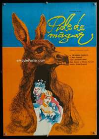t159 DONKEY SKIN Romanian movie poster '70 Jacques Demy, French!