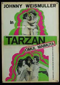 t173 TARZAN THE APE MAN Romanian movie poster R50s Johnny Weismuller