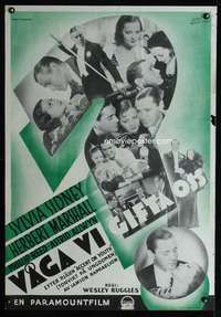 t136 ACCENT ON YOUTH Swedish movie poster '35 Moje Aslund art!