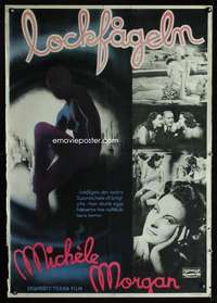 t149 NIGHTCLUB HOSTESS Swedish movie poster '40 Michele Morgan