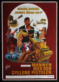 t146 MAN WITH THE GOLDEN GUN Swedish movie poster '74 James Bond!