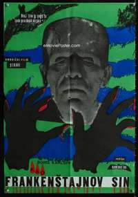 t070 SON OF FRANKENSTEIN Yugoslavian movie poster '50s Boris Karloff