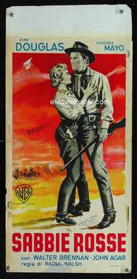 v238 ALONG THE GREAT DIVIDE Italian locandina movie poster '51 Douglas