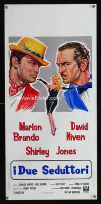 v245 BEDTIME STORY Italian locandina movie poster R60s Brando, Niven