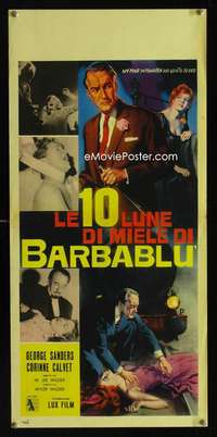 v253 BLUEBEARD'S 10 HONEYMOONS Italian locandina movie poster '60