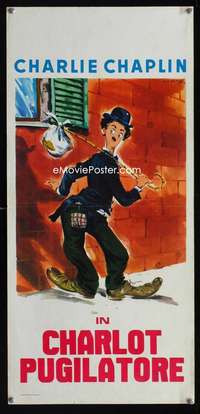 v268 CHARLOT PUGILATORE Italian locandina movie poster '60 Chaplin!