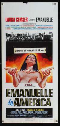v293 EMANUELLE IN AMERICA Italian locandina movie poster '77 Gemser