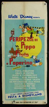 v441 UPS & DOWNS OF GOOFY, PLUTO & DONALD DUCK Italian locandina movie poster '61