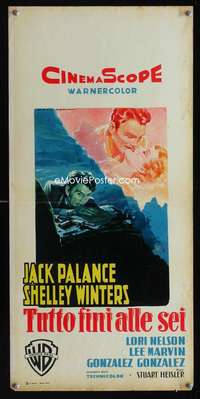 v333 I DIED A THOUSAND TIMES Italian locandina R1959 art of Jack Palance & Winters by Martinati!