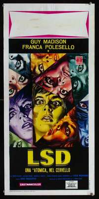 v354 LSD Italian locandina movie poster '67 classic drug image!