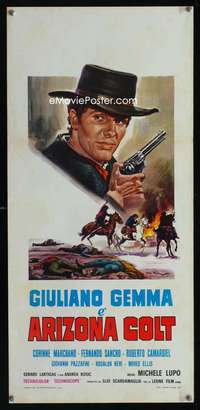v361 MAN FROM NOWHERE Italian locandina R70s Arizona Colt, Piovano art of Gemma by wanted poster!