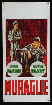 v386 PARDON US Italian locandina movie poster R65 Laurel & Hardy!