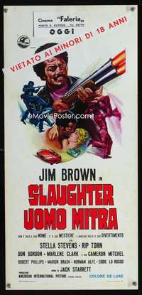 v415 SLAUGHTER Italian locandina movie poster '72 BAD Jim Brown!