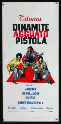 v425 THREE THE HARD WAY Italian locandina movie poster '74 Jim Brown