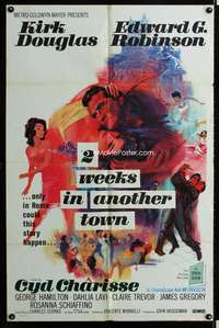 w012 2 WEEKS IN ANOTHER TOWN one-sheet movie poster '62 Douglas, Charisse