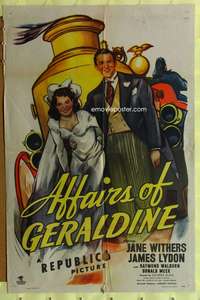 w025 AFFAIRS OF GERALDINE one-sheet movie poster '46 Jane Withers, Lydon