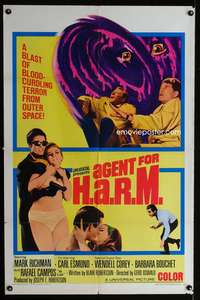 w031 AGENT FOR HARM one-sheet movie poster '66 Mark Richman, spies!