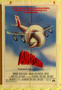 w032 AIRPLANE one-sheet movie poster '80 Lloyd Bridges, Leslie Nielsen