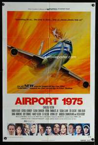 w034 AIRPORT 1975 revised one-sheet movie poster '74 Charlton Heston