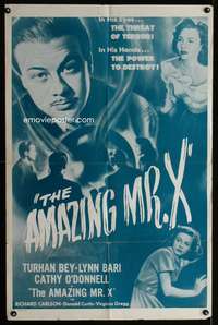 w044 AMAZING MR. X one-sheet movie poster R50s Turhan Bey, Lynn Bari