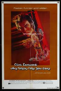 w057 ANY WHICH WAY YOU CAN one-sheet movie poster '80 Eastwood, Peak art!