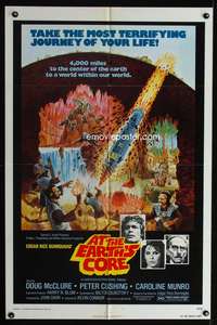 w068 AT THE EARTH'S CORE one-sheet movie poster '76 Peter Cushing, AIP