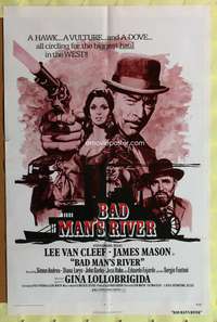 w075 BAD MAN'S RIVER one-sheet movie poster '73 Lee Van Cleef, James Mason