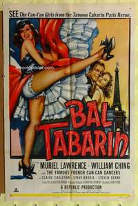 w077 BAL TABARIN one-sheet movie poster '52 super sexy Can-Can girls!