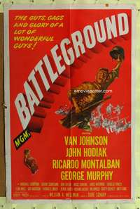 w088 BATTLEGROUND one-sheet movie poster '49 Van Johnson, World War II!