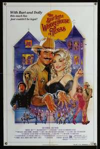 w093 BEST LITTLE WHOREHOUSE IN TEXAS one-sheet movie poster '82 Burt & Dolly